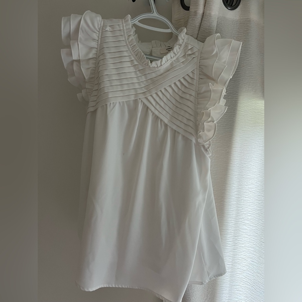 Boutique White Ruffled Sleeve Blouse